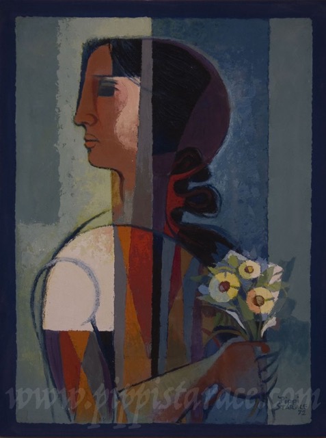 donna con fiori 1972