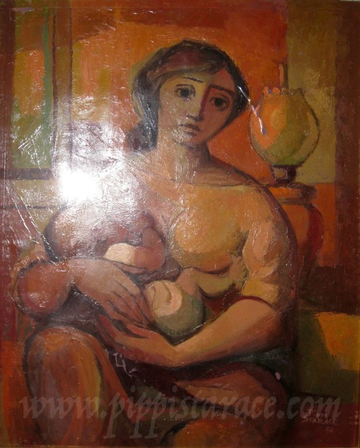 donna con bambino che allatta 