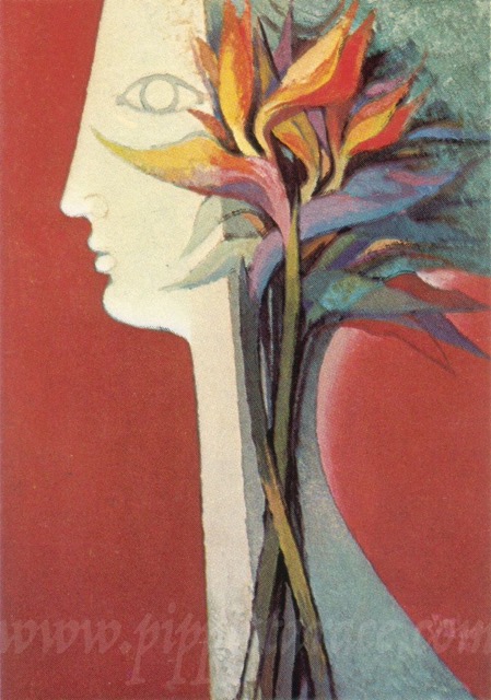 donna di luna e fiori 1970